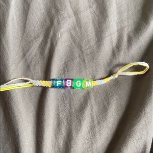 Handmade bracelet with sparkly letters